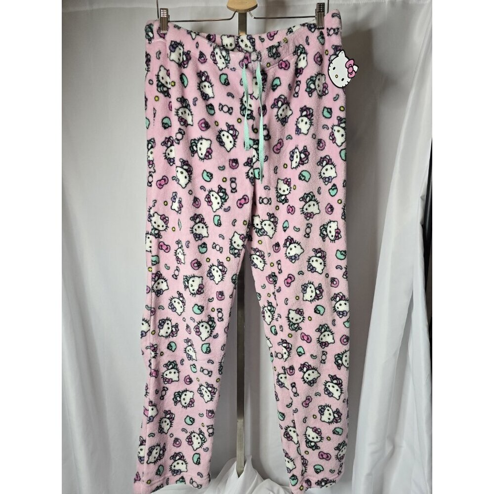 New Soft Plush Sanrio Hello Kitty Women Pajama Pants Size XL- Pink